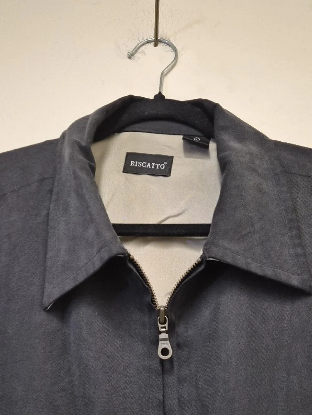 Rescatto Men's Slate Gray Bomber Jacket with Patch Pockets Size L
